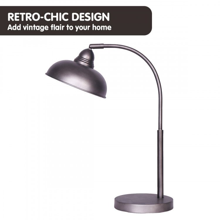 SARANTINO METAL DESK LAMP IN DARK GREY FINISH Sarantino