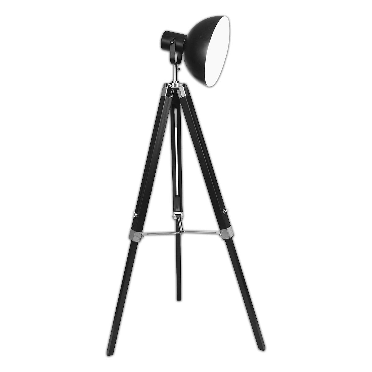 TRIPOD FLOOR SPOT LAMP READING LIGHT ADJUSTABLE HEIGHT METAL BLACK Big Bedding Australia
