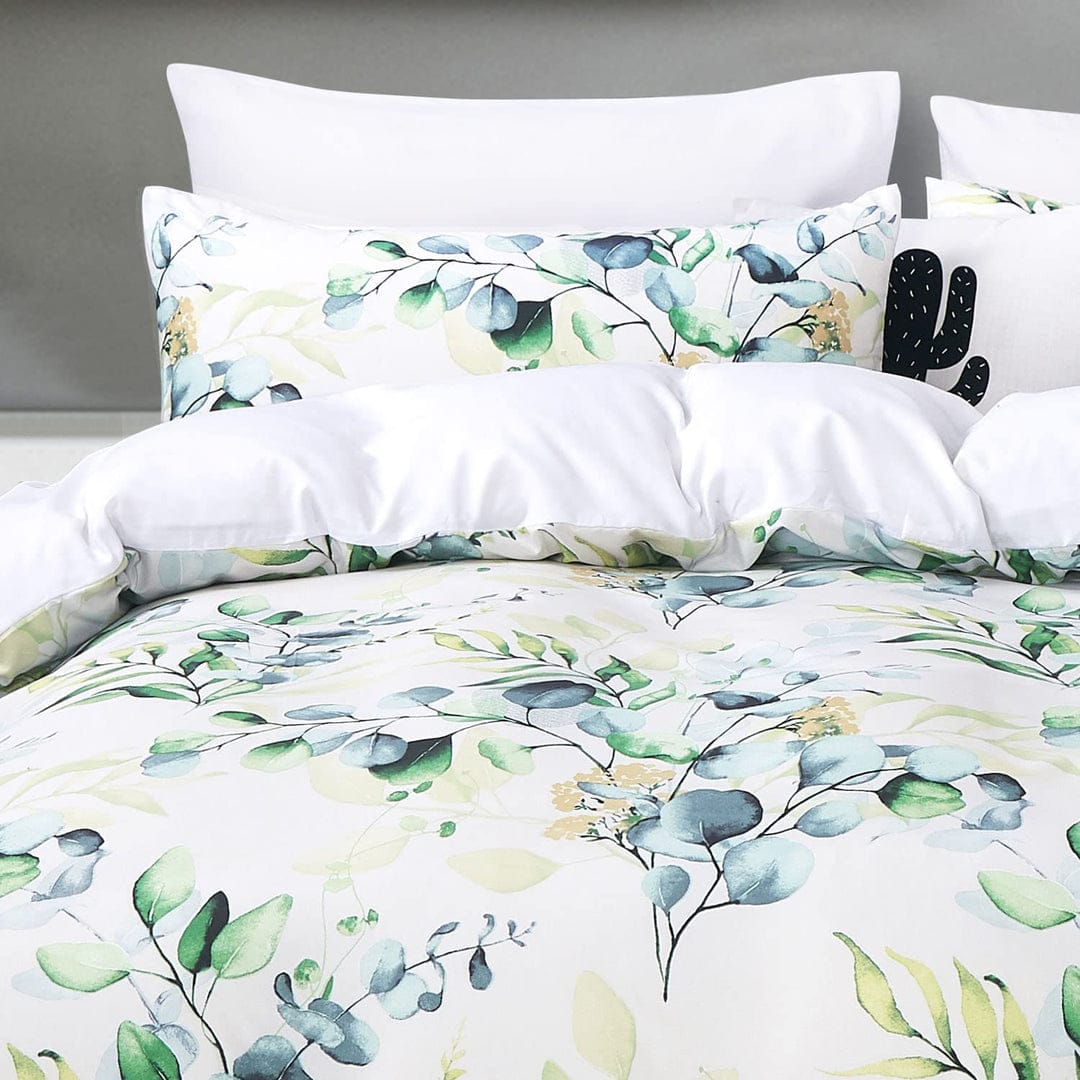 Luxton Quilt Cover Luxton Adia Leaf Yellow Green Quilt Cover Set
