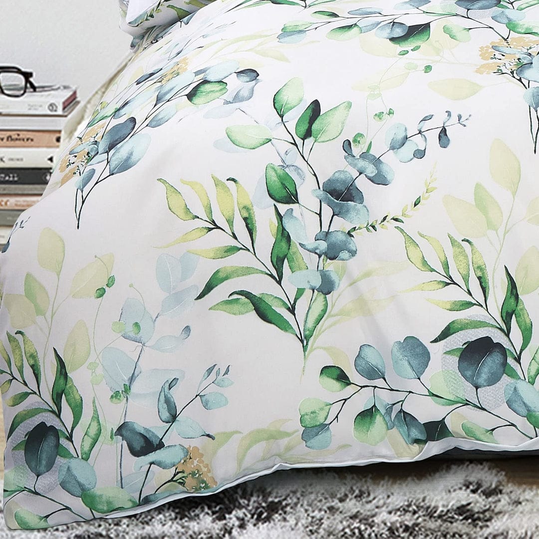 Luxton Quilt Cover Luxton Adia Leaf Yellow Green Quilt Cover Set