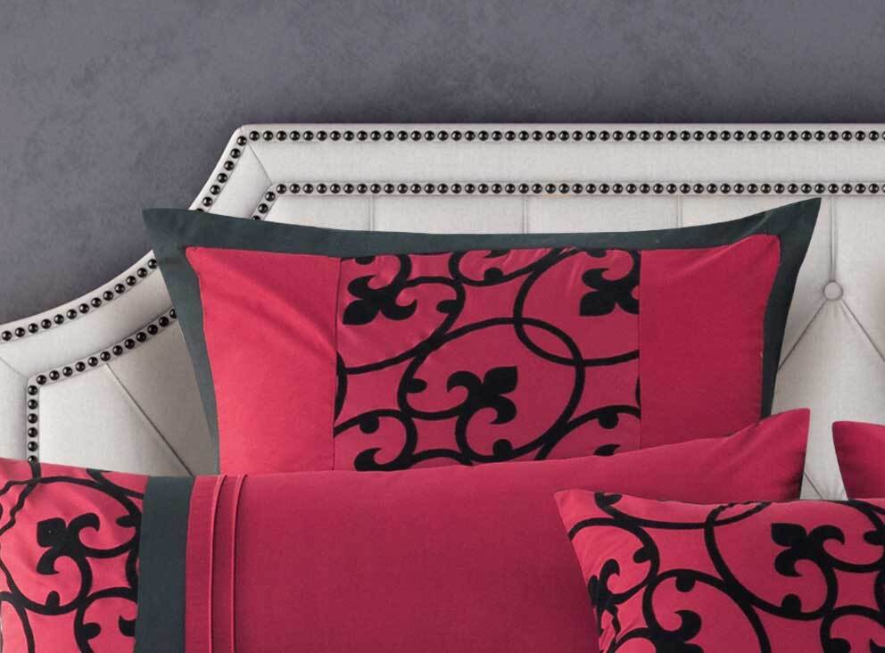 Luxton Quilt Cover Luxton Afton Red and Black Quilt Cover Set