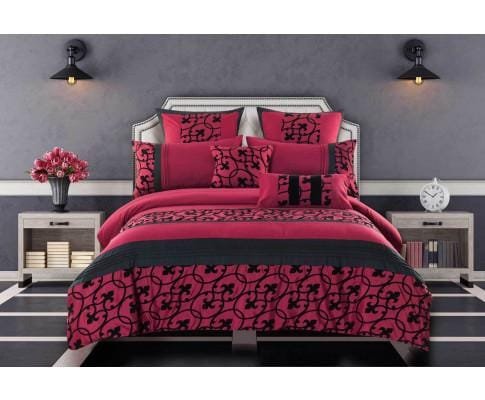 Luxton Quilt Cover Luxton Afton Red and Black Quilt Cover Set
