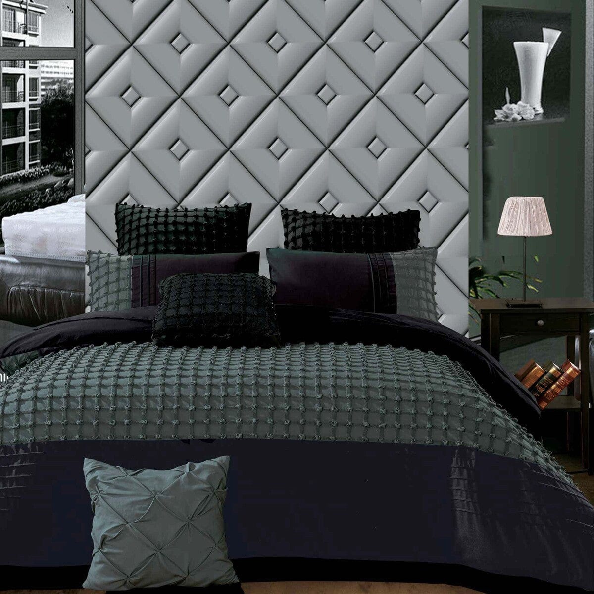 Luxton Quilt Cover Luxton Cossette Stone Grey Quilt Cover Set