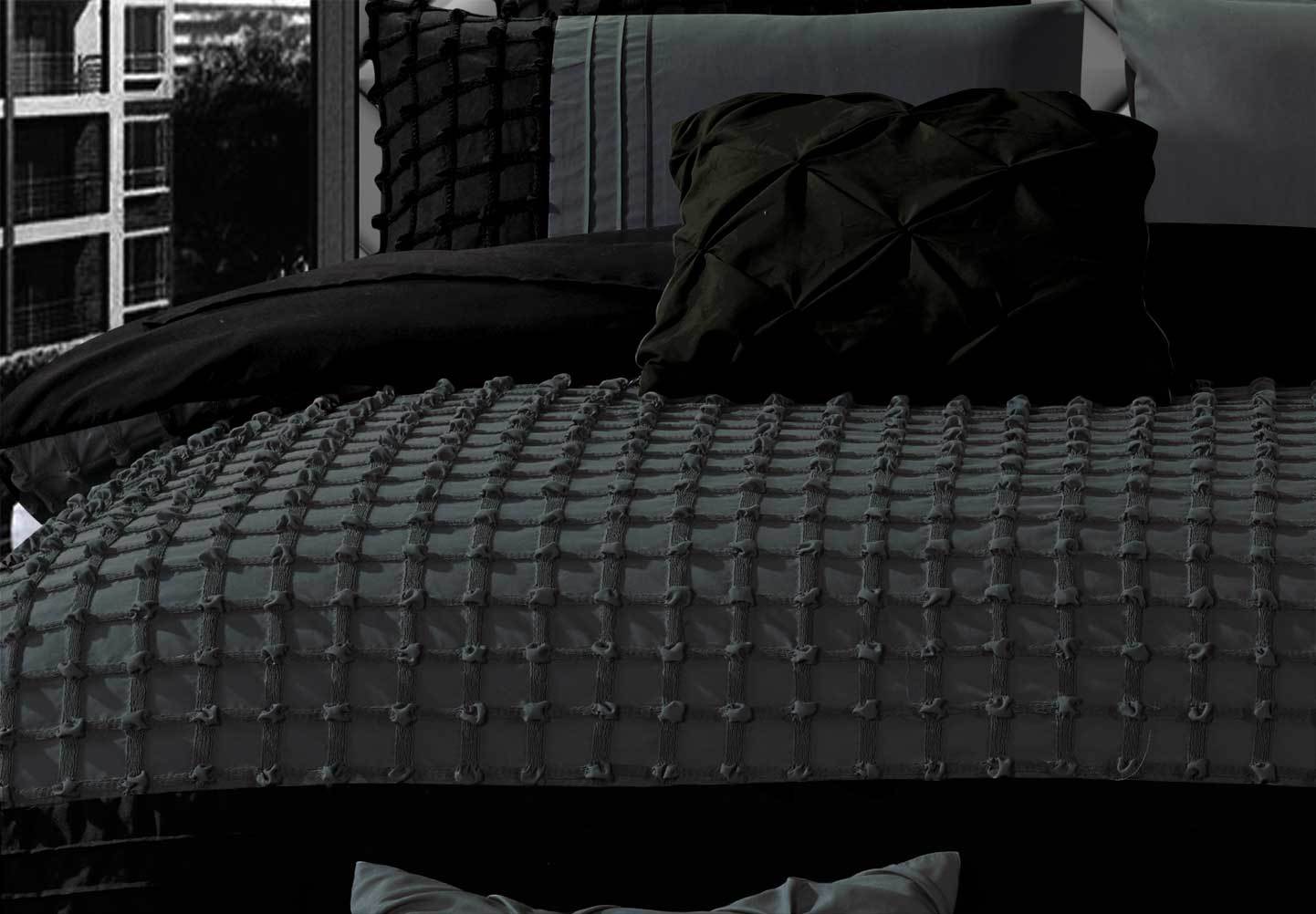 Luxton Quilt Cover Luxton Cossette Stone Grey Quilt Cover Set