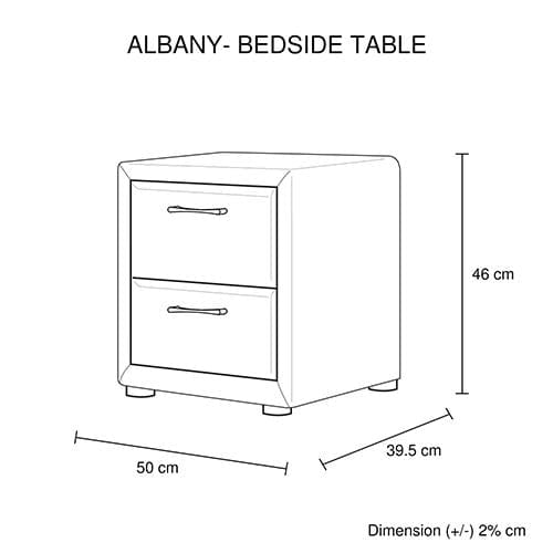 Melbournians Furniture Bedside Table Albany Bedside Table