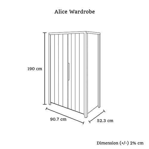 Melbournians Furniture Chest of Drawers Alexa Rustic 2 Door Wardrobe