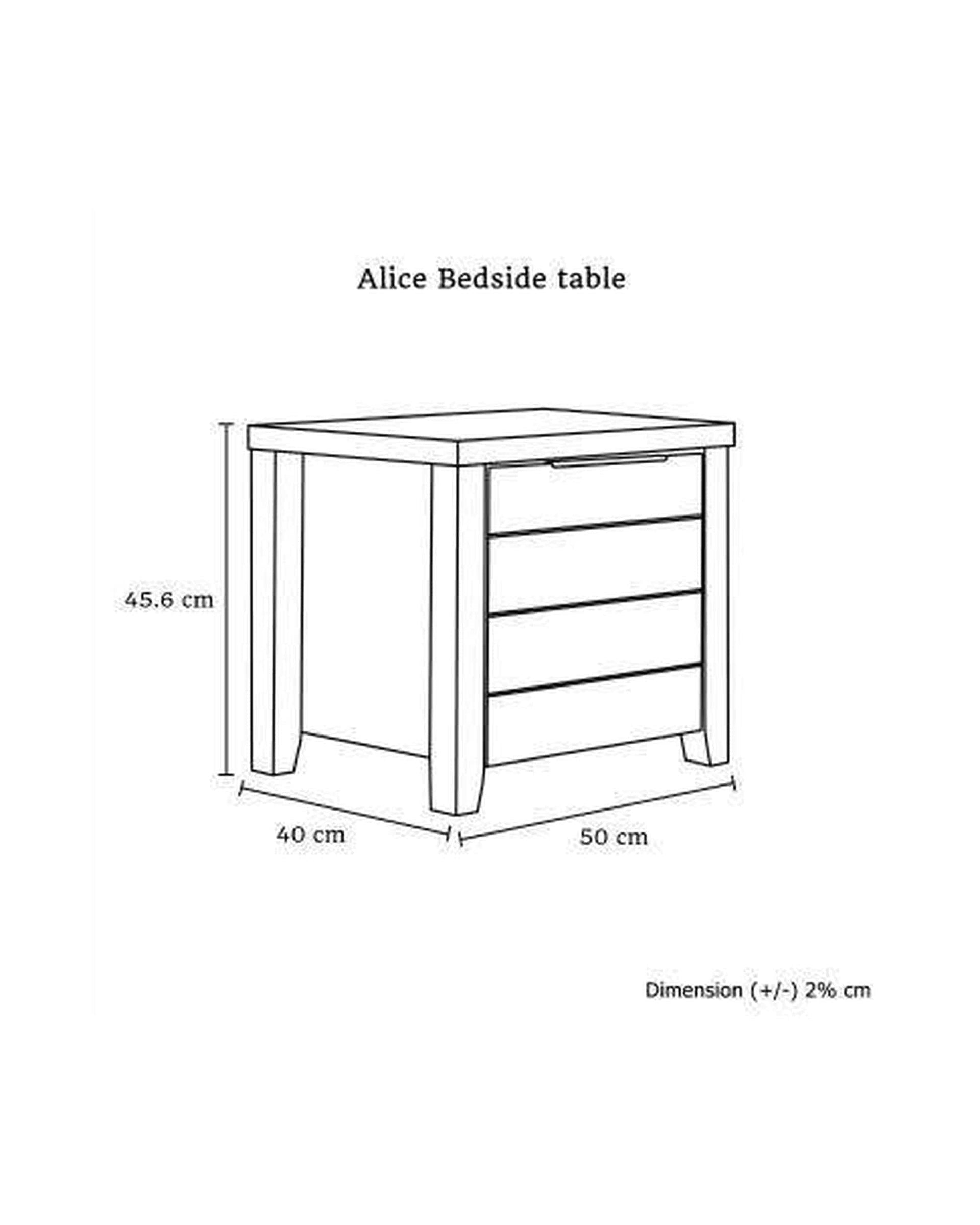 Melbournians Furniture Bedside Table Alice 2 Drawer Night Stand (Bedside)