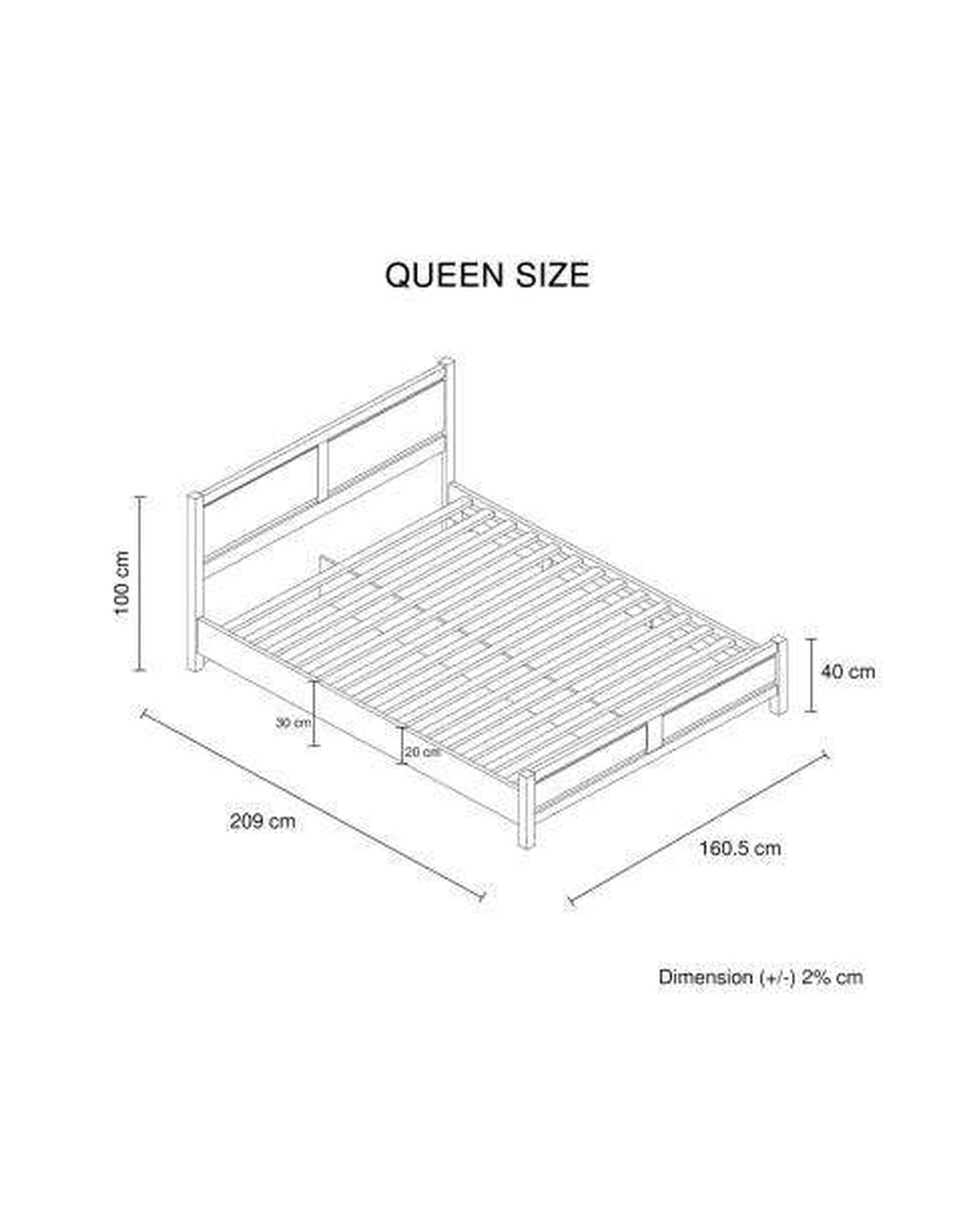 Melbournians Furniture Bedframe Alice Bed Queen Oak