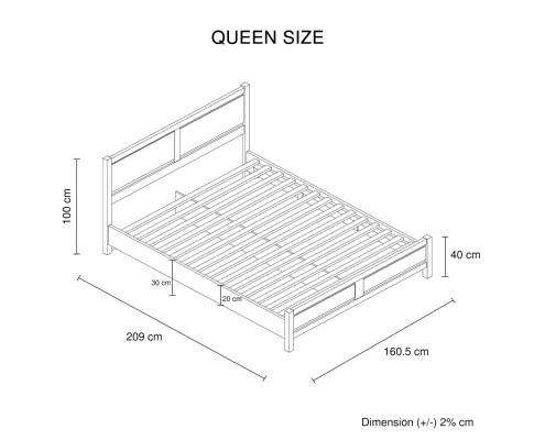 Melbournians Furniture Bedframe Alice Bed Queen White Ash