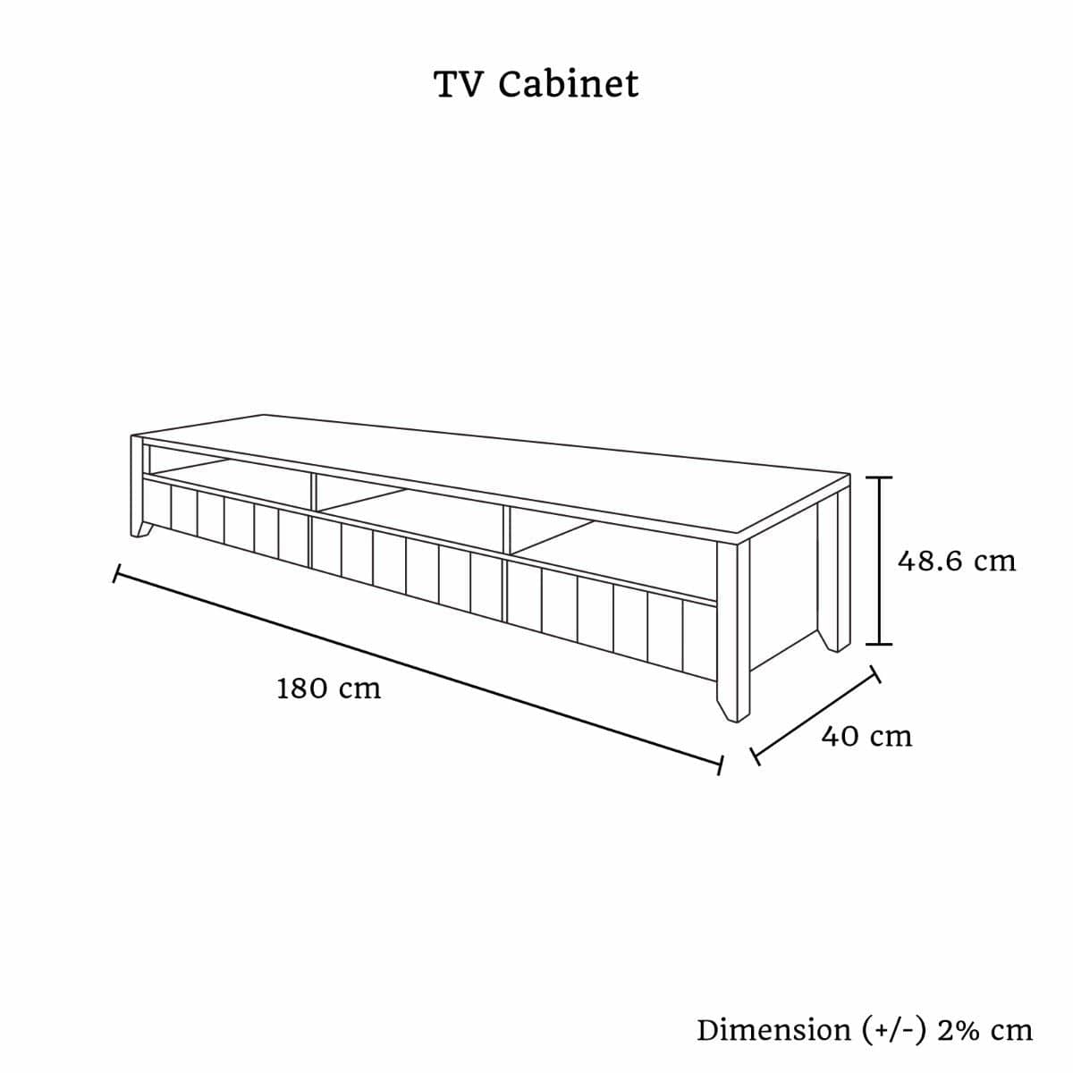 Melbournians Furniture TV Unit Alice TV Cabinet 3 Drawers