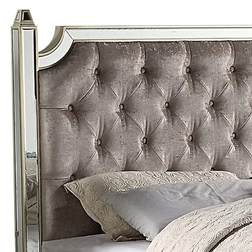 Melbournians Furniture Bedframe Antique Bedframe Mirrored Work Silver Colour Tufted Headboard Deep Quilting