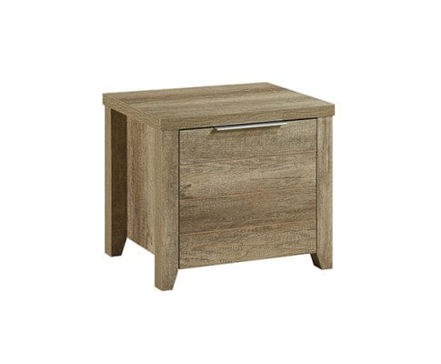 Melbournians Furniture Bedroom Set Cielo Three Pieces Bedroom Suite Natural Wood Like MDF Structure - Oak Colour Bed, Bedside Table - 3 Sizes