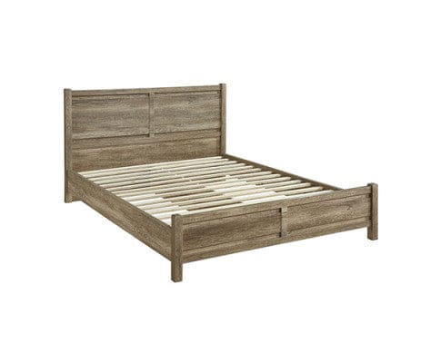 Melbournians Furniture Bedroom Set Cielo Three Pieces Bedroom Suite Natural Wood Like MDF Structure - Oak Colour Bed, Bedside Table - 3 Sizes