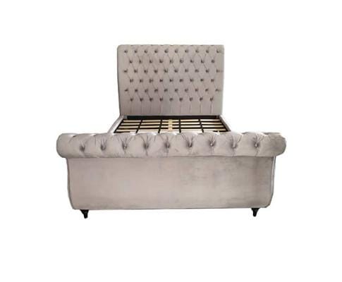 Melbournians Furniture Bedframe Elsa Bedframe Velvet Fabric Navy Grey
