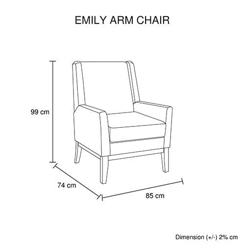 Melbournians Furniture Accent Chair Emily Arm Chair Beige Colour