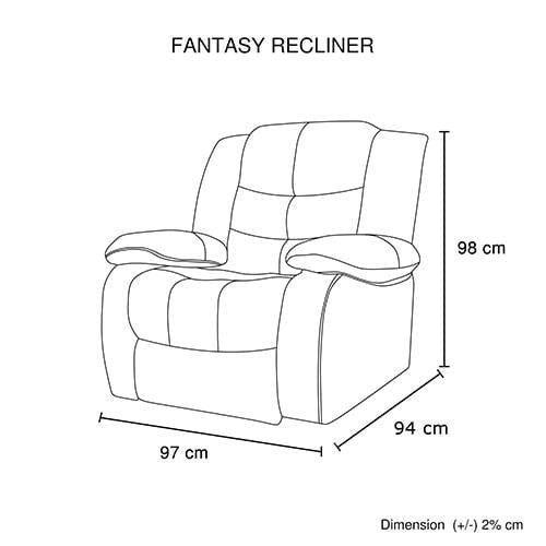 Melbournians Furniture Accent Chair Fantasy Recliner Pu Leather 1R Brown