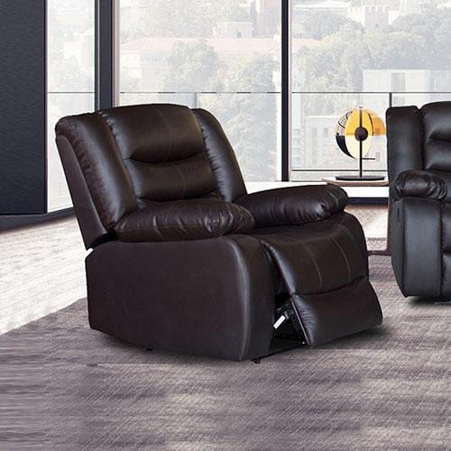 Melbournians Furniture Accent Chair Fantasy Recliner Pu Leather 1R Brown