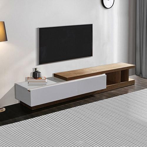 Melbournians Furniture TV Unit Grandora TV Cabinet White Ash Colour