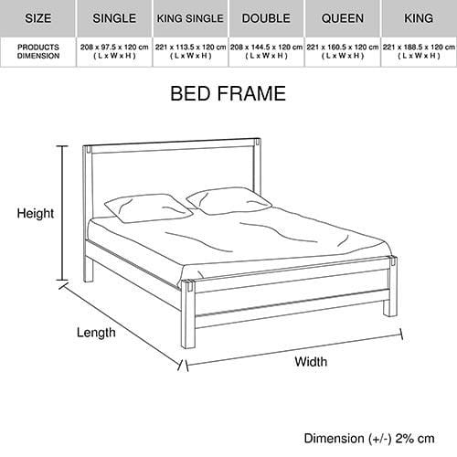 Melbournians Furniture Bedframe Java Bed frame King Size Chocolate