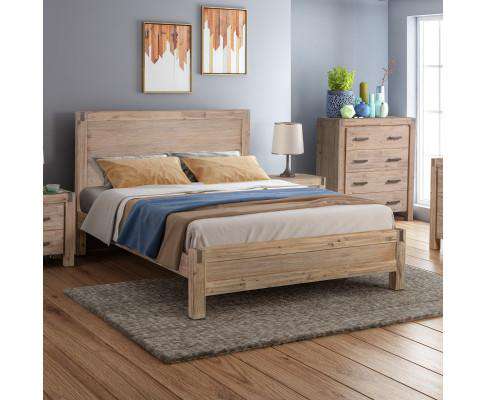Melbournians Furniture Bedframe Java Bedframe Size Oak