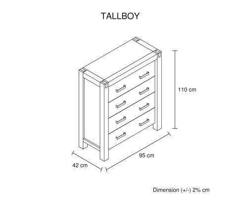 Melbournians Furniture Chest of Drawers Java Tallboy Oak