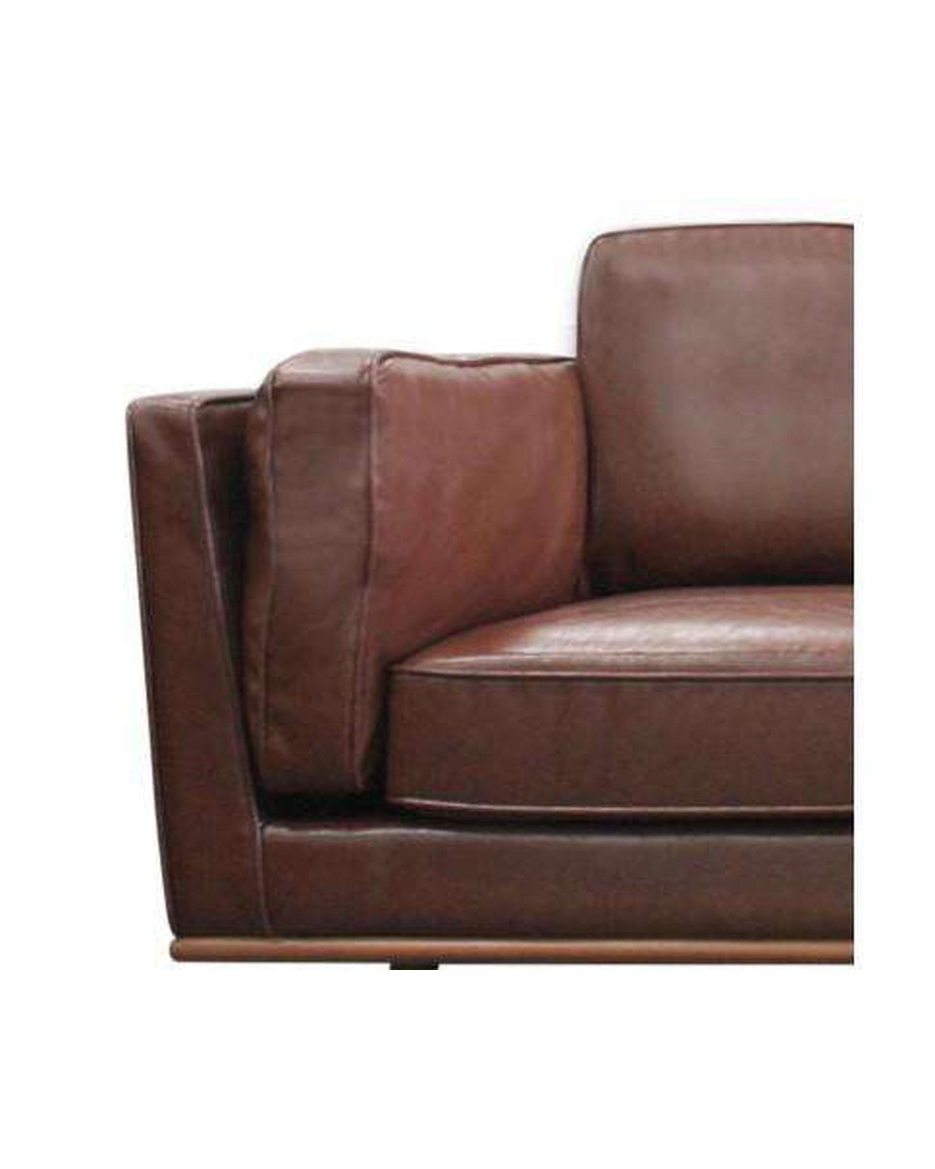 Melbournians Furniture Sofa Leatherette Brown York Sofa 2 Seater