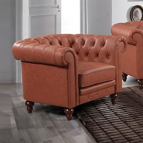 Melbournians Furniture Accent Chair Madeline 1 Seater Brown