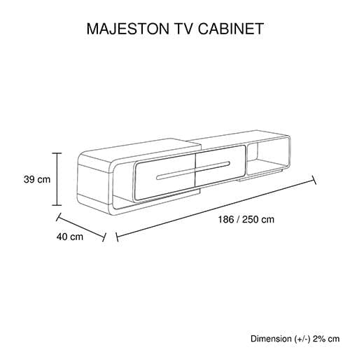 Melbournians Furniture TV Unit Majeston TV Cabinet White Colour