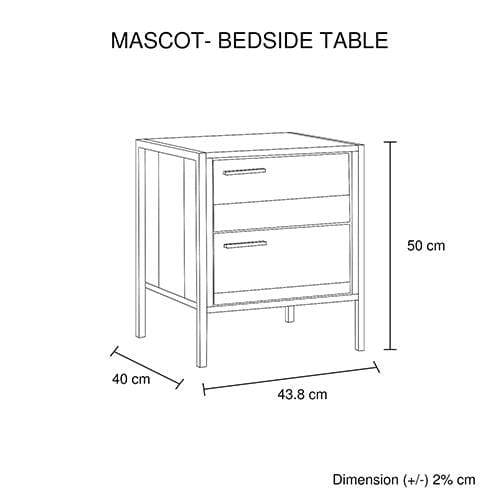 Melbournians Furniture Bedside Table Mascot Bedside Table Oak Colour