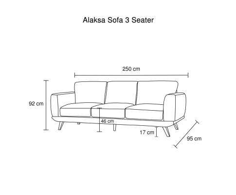 Melbournians Furniture Sofa Modern Stylish Brown Alaska Sofa 3 Seater