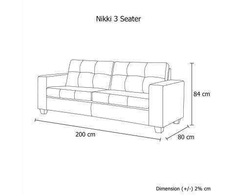 Melbournians Furniture Sofa Nikki Sofa Black 3 Seater