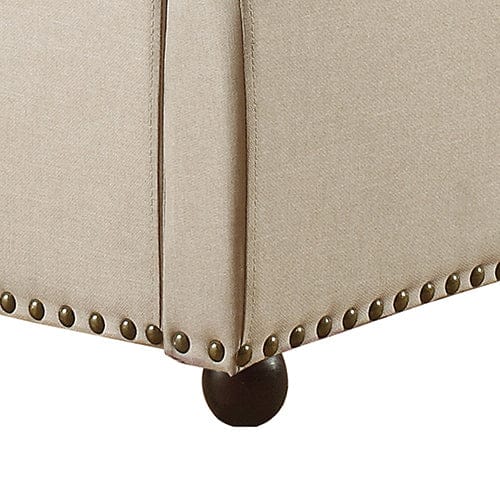 Melbournians Furniture Bedframe Paris Wing Upholstered Bed With Diamond Tufted Detailing - BEIGE