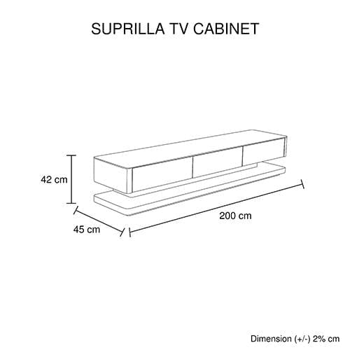 Melbournians Furniture TV Unit Suprilla TV Cabinet White Colour
