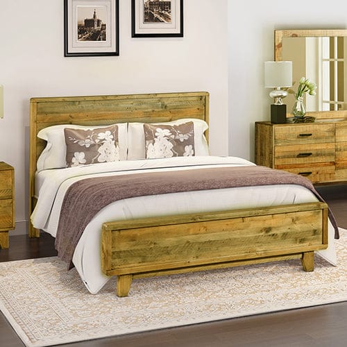 Melbournians Furniture Bedframe Woodstyle Solid Timber Bed Frame In Rustic Texture Multiple Size Bed Frame
