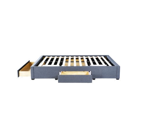 Milano Decor Base Bed Base with Drawers Upholstered Fabric Wood Charcoal