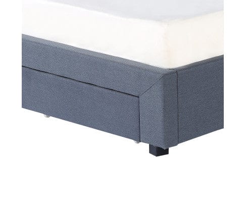 Milano Decor Base Bed Base with Drawers Upholstered Fabric Wood Charcoal