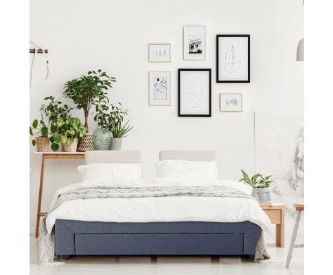 Milano Decor Base Bed Base with Drawers Upholstered Fabric Wood Charcoal