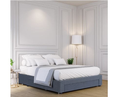 Milano Decor Base Bed Base with Drawers Upholstered Fabric Wood Charcoal