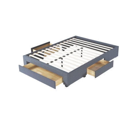 Milano Decor Base Bed Base with Drawers Upholstered Fabric Wood Charcoal
