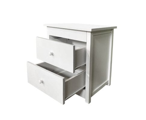 Milano Decor Bedside Table Bedside Table Byron Bay White Storage Cabinet Bedroom - One Pack - White