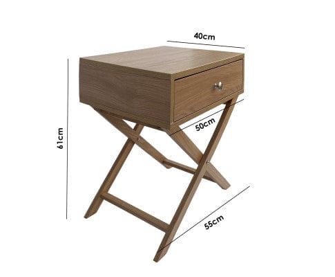 Milano Decor Bedside Table Bedside Table Surry Hills Oak Storage Cabinet Bedroom - One Pack - Oak