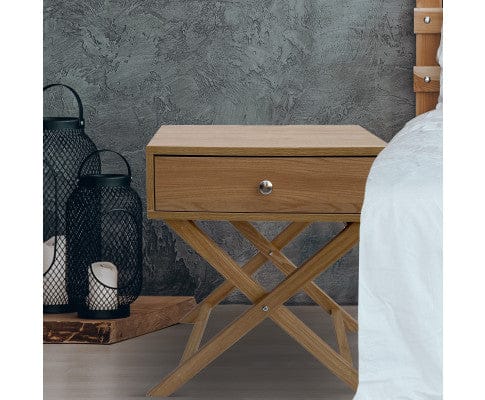 Milano Decor Bedside Table Bedside Table Surry Hills Oak Storage Cabinet Bedroom - One Pack - Oak