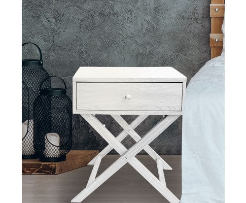 Milano Decor Bedside Table Bedside Table Surry Hills White Storage Cabinet Bedroom - One Pack - White