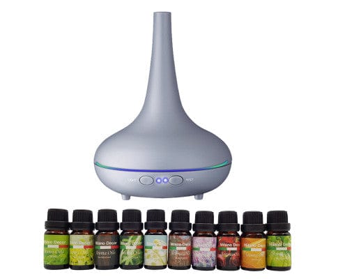 Milano Decor Diffuser Diffuser Set With 10 Pack Diffuser Oils Humidifier Aromatherapy - Matt Grey