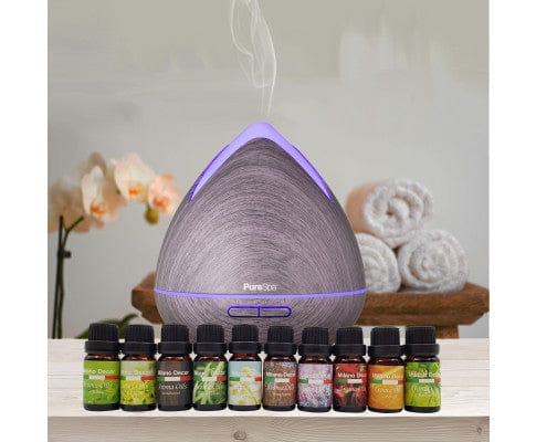Milano Decor Diffuser Diffuser Set With 10 Pack Diffuser Oils Humidifier Aromatherapy - Violet