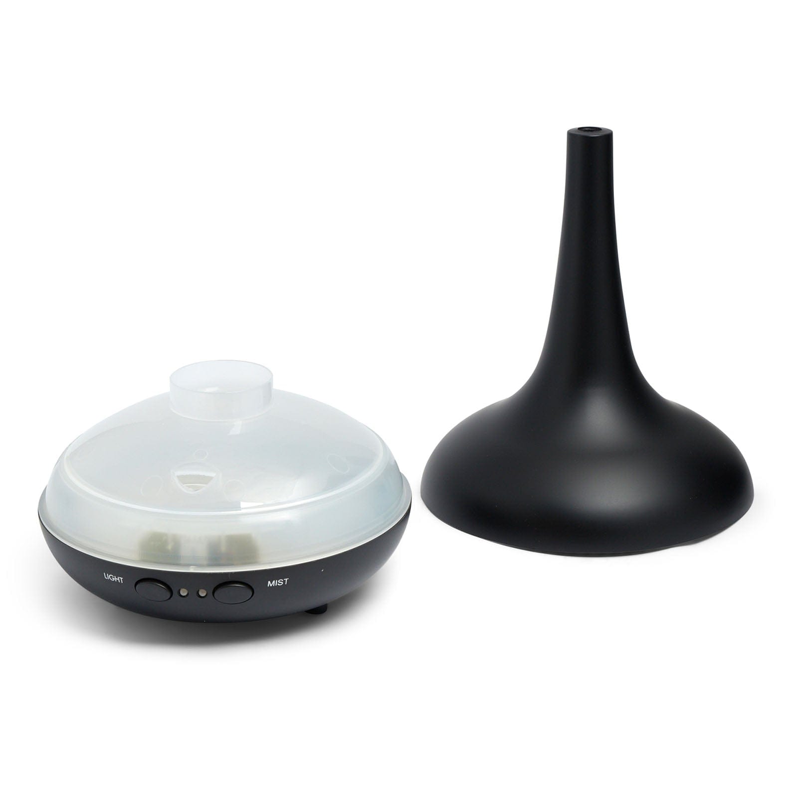 Milano Decor Diffuser Essential Oil Diffuser Ultrasonic Humidifier Aromatherapy LED Light 200ML 3 Oils 15 x 15 x 20cm Black
