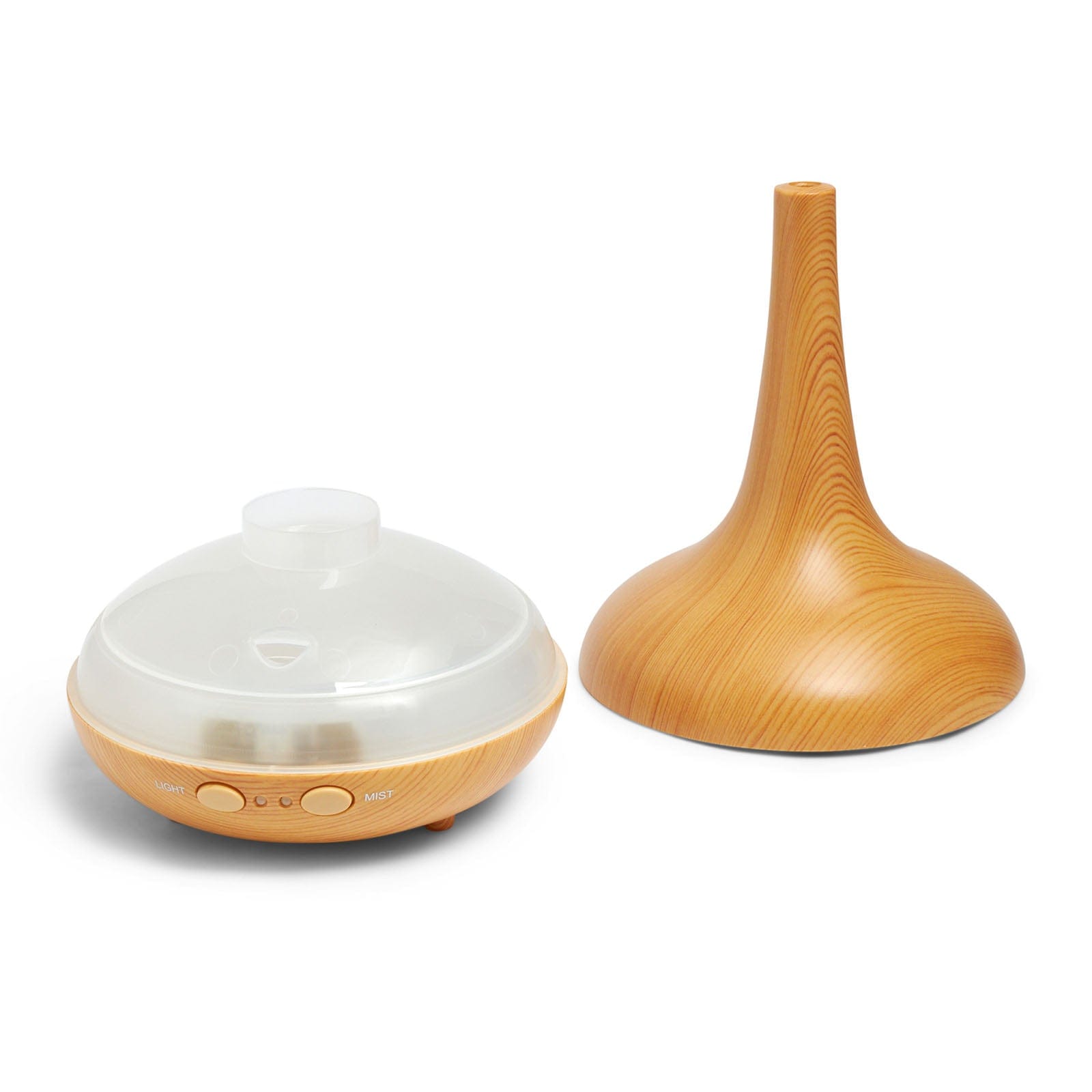 Milano Decor Diffuser Essential Oil Diffuser Ultrasonic Humidifier Aromatherapy LED Light 200ML 3 Oils 15 x 15 x 20cm Light Wood Grain