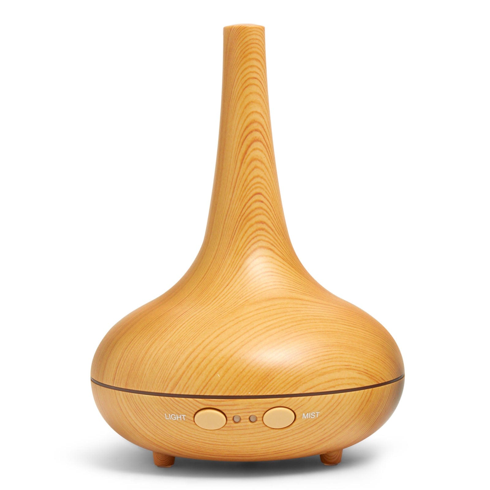 Milano Decor Diffuser Essential Oil Diffuser Ultrasonic Humidifier Aromatherapy LED Light 200ML 3 Oils 15 x 15 x 20cm Light Wood Grain