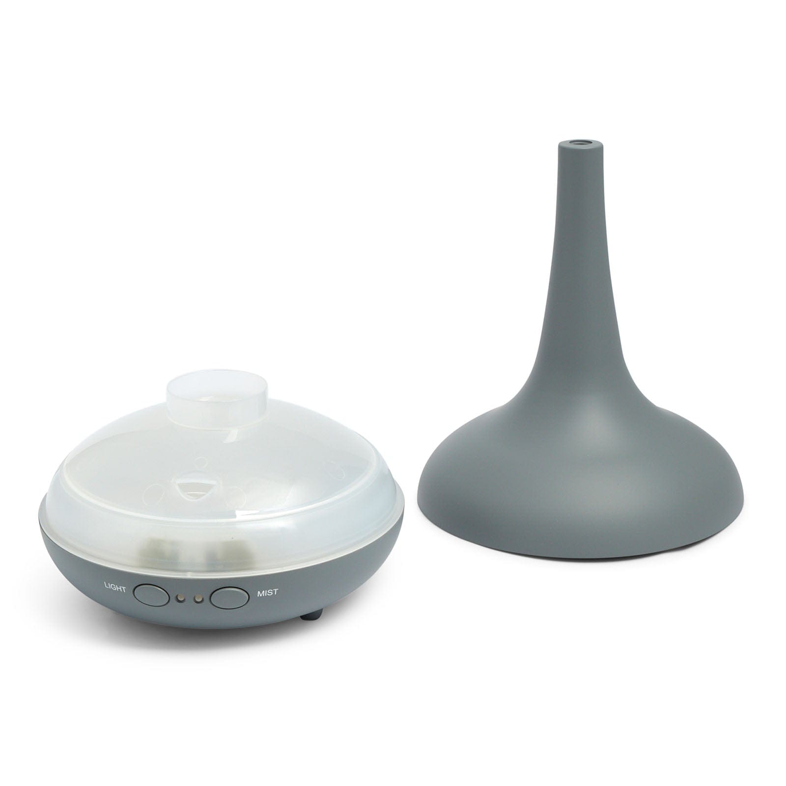 Milano Decor Diffuser Essential Oil Diffuser Ultrasonic Humidifier Aromatherapy LED Light 200ML 3 Oils 15 x 15 x 20cm Matte Grey