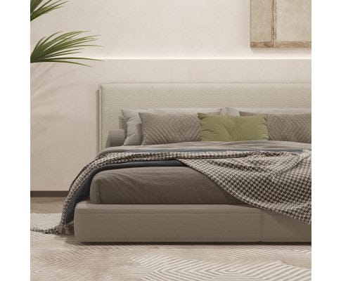 Milano Decor Bedhead Milano Decor Gia Boucle Bedhead Headboard Upholstered Luxury Cushioned White